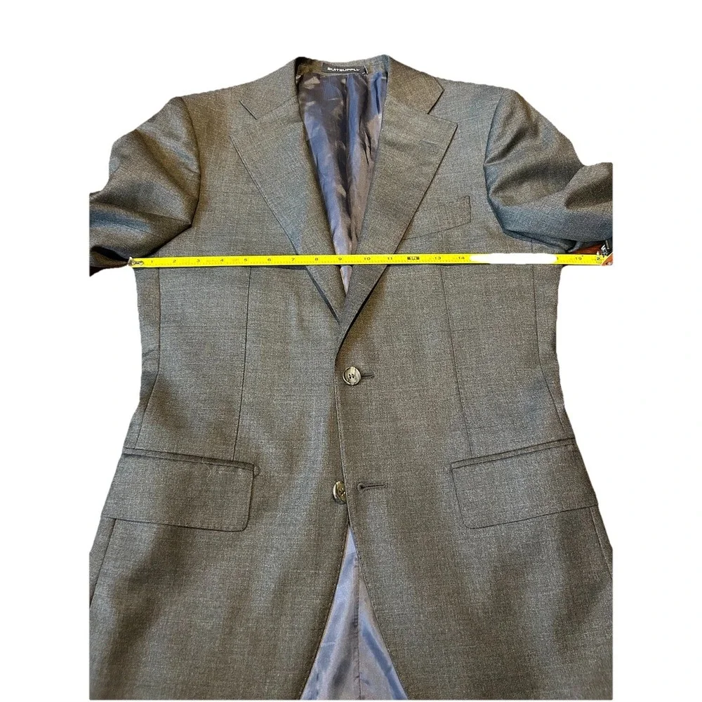 SUITSUPPLY Lazio Gray Sports Coat 34R Super‎ 110s Wool Slim Fit Blazer Jacket